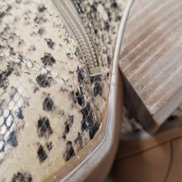 Franco Sarto L-Garcia Black & Cream Leather Snake Print Ankle Booties Si… - Picture 8 of 8